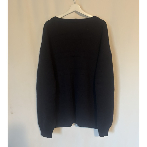 Gucci Cardigan Sweater Mens 54 XL Black Camel Hair Buttons Vtg Vneck - Picture 2 of 9